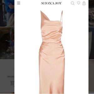 LA LUNE ASYMMETRICAL BIAS COWL MIDI DRESS